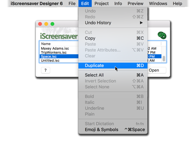 Duplicating an Existing Project