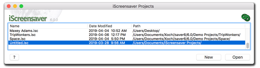 Opening an Existing Project