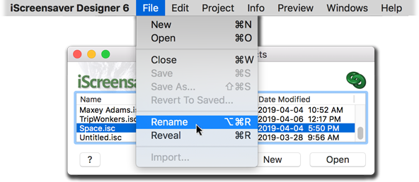 Renaming a Project