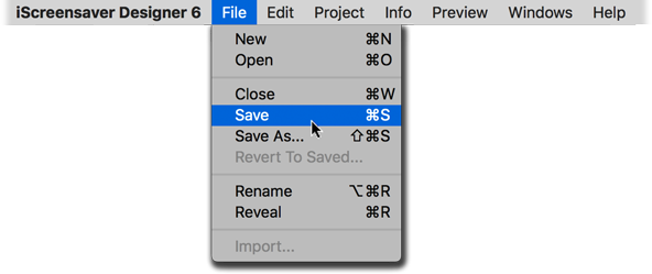 Saving a Project