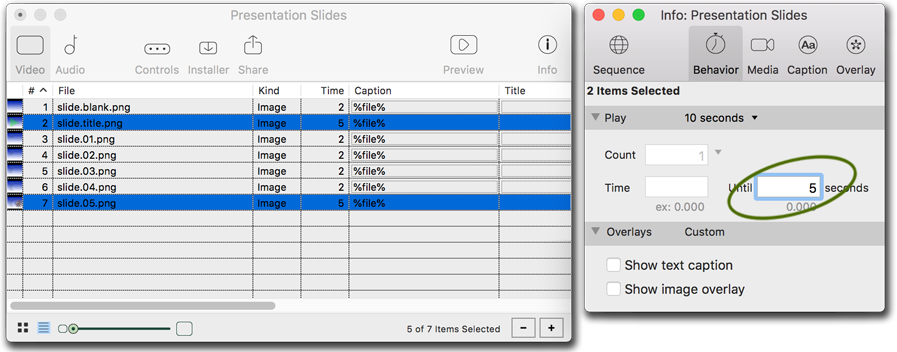 View all the non-default duration times