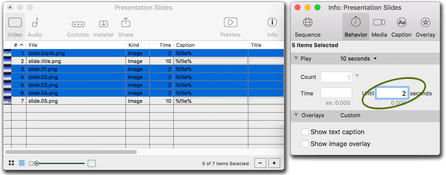 Select all the non-default duration items