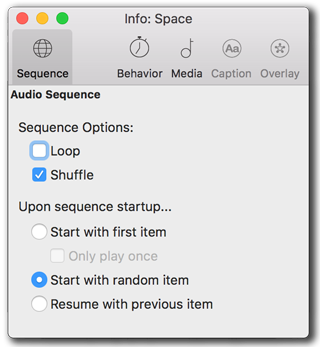 Audio Sequence Settings