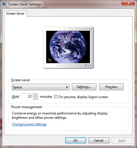 Screen Saver Settings